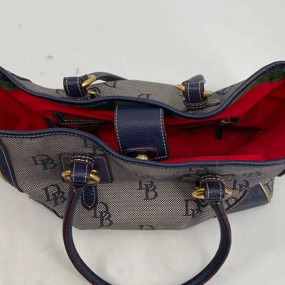 Dooney & Bourke Blue Canvas Leather Shoulder Bag | OS Regular